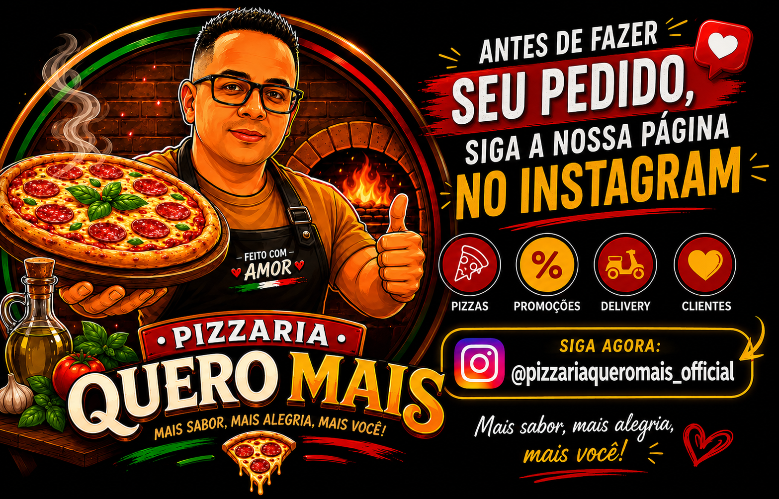 Antes de fazer seu pedido, siga nossa pagina no Instagram